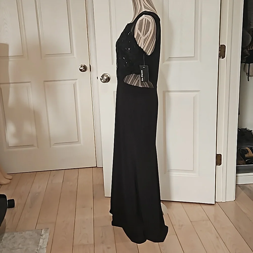 ENFOCUS STUDIO Women Black Sequin Ribben Gown Size 12 - Picture 6 of 14